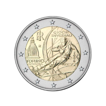 Monnaie 2 euros commémorative italie 2006 - jeux olympiques turin