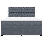 vidaXL Sommier à lattes de lit et matelas Gris foncé 180x200cm Velours