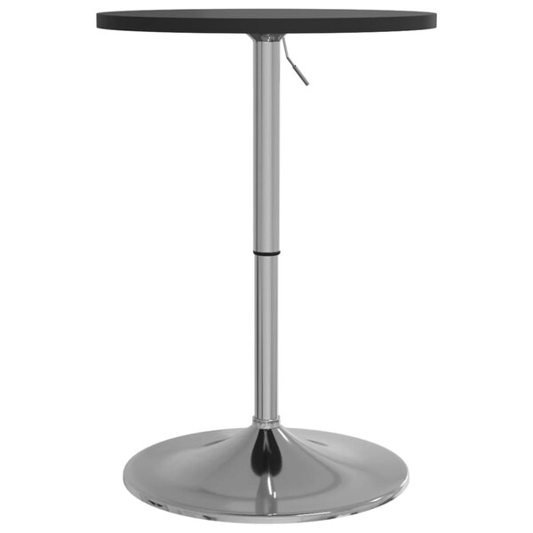 vidaXL Table de bar noir 50x50x90 cm bois d'ingénierie et acier chromé
