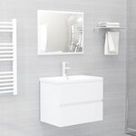 vidaXL Meubles de salle de bain blanc brillant bois d'ingénierie