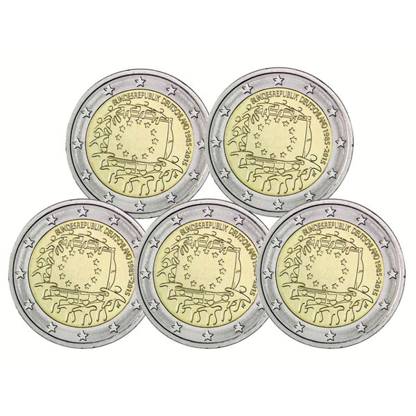 2 euros Allemagne 2015 - 30 ans du drapeau européen les 5 ateliers.