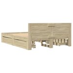 vidaXL Cadre de lit avec tête de lit chêne sonoma 135x190 cm