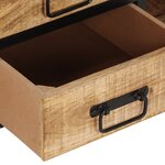 vidaXL Meuble TV 90x35x40 cm bois massif de manguier brut