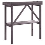 vidaXL Table à plantes avec étagère gris 78x38x82 5 cm bois de sapin