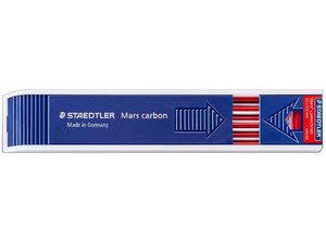 Etui de 12 Mines Mars Carbon pour porte mines 2 mm Rouge STAEDTLER