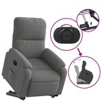 vidaXL Fauteuil inclinable électrique gris foncé tissu microfibre