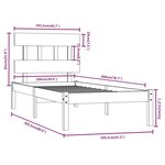vidaXL Cadre de lit Blanc Bois massif 100x200 cm