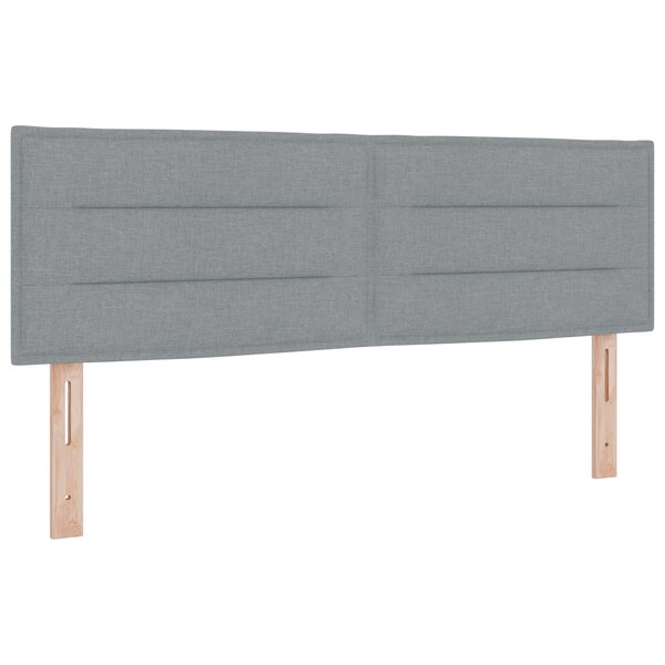 vidaXL Tête de Lit LED Design Lignes Gris Clair 160 cm Tissu