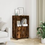 vidaXL Armoire à roulettes chêne fumé 55x40x91 cm bois d'ingénierie