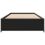 vidaXL Cadre de lit noir 100x200 cm bois d'ingénierie et métal
