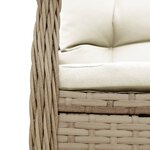 vidaXL Ensemble à manger de jardin et coussins 9 Pièces beige Poly rotin