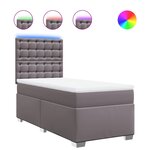 vidaXL Sommier à lattes de lit avec matelas Gris 100x200 cm Similicuir