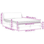 vidaXL Lit avec matelas gris foncé 140x200 cm velours