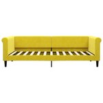 vidaXL Lit de jour avec gigogne et tiroirs jaune 90x200 cm velours