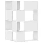 vidaXL Bibliothèque d'angle à 4 niveaux blanc bois d'ingénierie