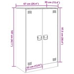 vidaXL Buffet rose 67x39x107 cm acier