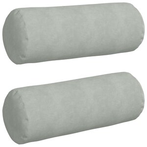 vidaXL Coussins d'accent 2 Pièces Gris clair Ø 25 x 70 cm