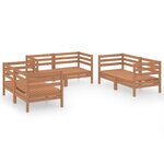 vidaXL Salon de jardin 6 Pièces Marron miel Bois de pin massif