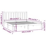 vidaXL Cadre de lit Blanc Bois de pin massif 200x200 cm