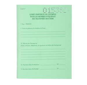 Livret individuel de contrôle Conducteurs et convoyeurs de transports routiers Modè... EXACOMPTA