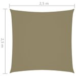 vidaXL Voile de parasol tissu oxford carré 2 5x2 5 m beige