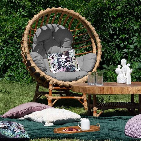 Fauteuil de jardin en osier LAURA gris