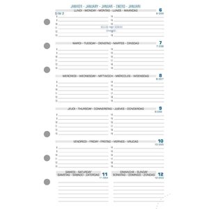 Recharge Exatime 17 Civil semainier sur 2 pages 172x105 mm Sept à Décembre EXACOMPTA