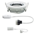 Kit spot encastré Nova blanc/chromé carré sans lampe orientable IP65 GU5 3 ou GU10 max 35 W