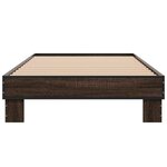 vidaXL Cadre de lit chêne marron 75x190 cm bois d'ingénierie et métal