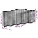 vidaXL Paniers à gabions arqués 5 Pièces 400x30x140/160 cm Fer galvanisé