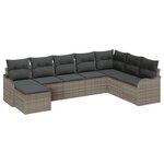 Ensemble de canapés de jardin 8 pièces avec coussins Gris Rattan synthétique
