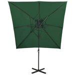 vidaXL Parasol déporté à double toit 250x250 cm Vert