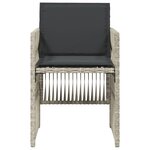 vidaXL Chaises de jardin avec coussins lot de 4 gris clair poly rotin