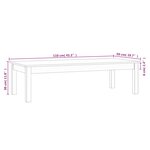 vidaXL Table basse Blanc 110x50x30 cm Bois massif de pin