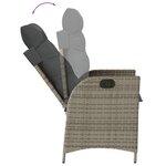 vidaXL Chaises inclinables de jardin lot de 2 et coussins gris rotin