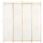 vidaXL Cloison de séparation 4 panneaux Crème 160x170x4 cm Tissu