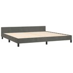 vidaXL Cadre de lit avec tête de lit Gris foncé 200x200 cm Velours