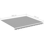vidaXL Tissu de remplacement pour auvent Anthracite et blanc 4x3 5 m