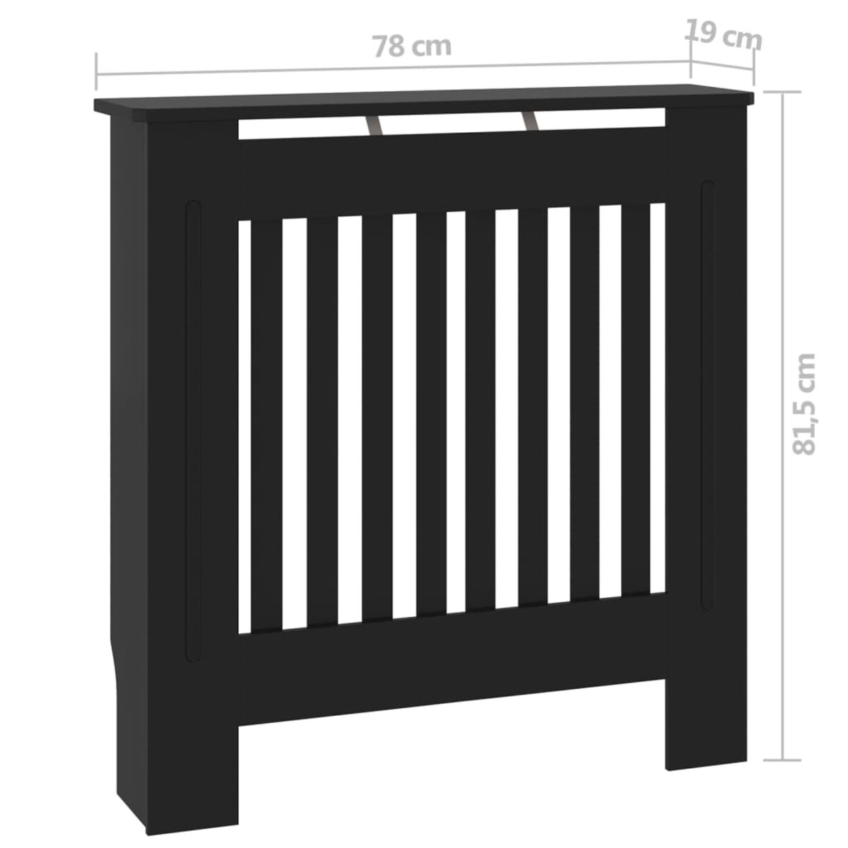 vidaXL Cache-radiateur MDF Noir 78 cm - La Poste