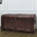 Vidaxl coffre de rangement bois marron 90 x 51 x 42 cm