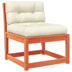 vidaXL Salon de jardin 8 Pièces avec coussins cire marron bois pin massif