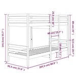 vidaXL Lit superposé Blanc 90x200 cm Bois de pin massif