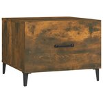 vidaXL Tables basses avec pieds en métal 2 Pièces Chêne fumé 50x50x40 cm