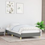 vidaXL Cadre de lit Gris foncé 90x190 cm Tissu
