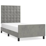 vidaXL Cadre de lit avec tête de lit Gris clair 80x200 cm Velours