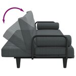 vidaXL Canapé-lit avec accoudoirs gris foncé tissu
