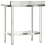 vidaXL Table de travail de cuisine avec dosseret 82 5x55x93 cm inox
