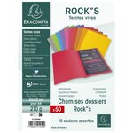 Paquet de 50 chemises ROCK''S 210 - 24x32cm - Couleurs assorties x 10 EXACOMPTA