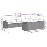 vidaXL Salon de jardin 10 Pièces avec coussins noir résine tressée