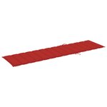 vidaXL Chaises longues lot de 2 avec coussin rouge Bois de teck solide